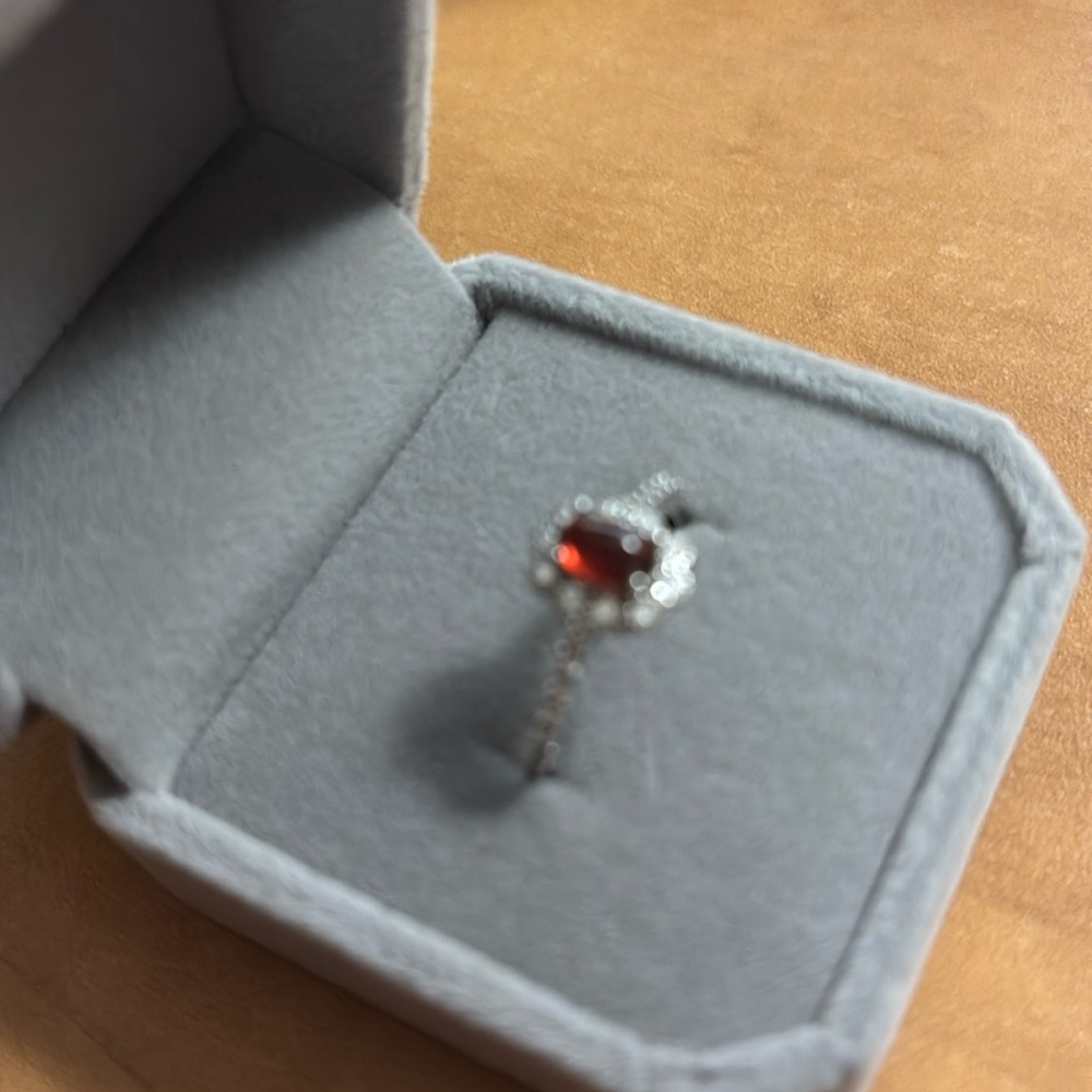 UL028 Garnet S925 Adjustable Ring